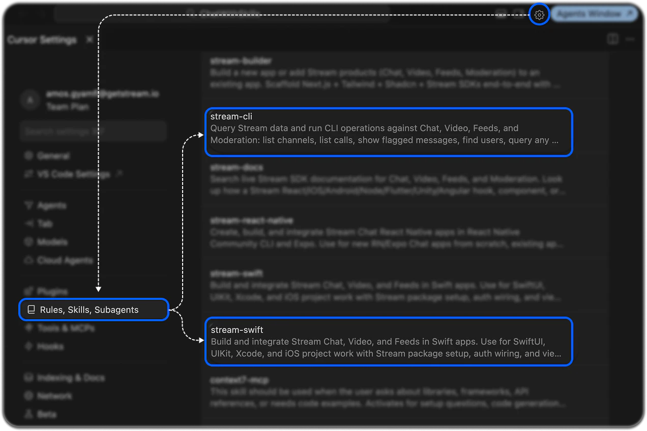 Agent skills location in Cursor