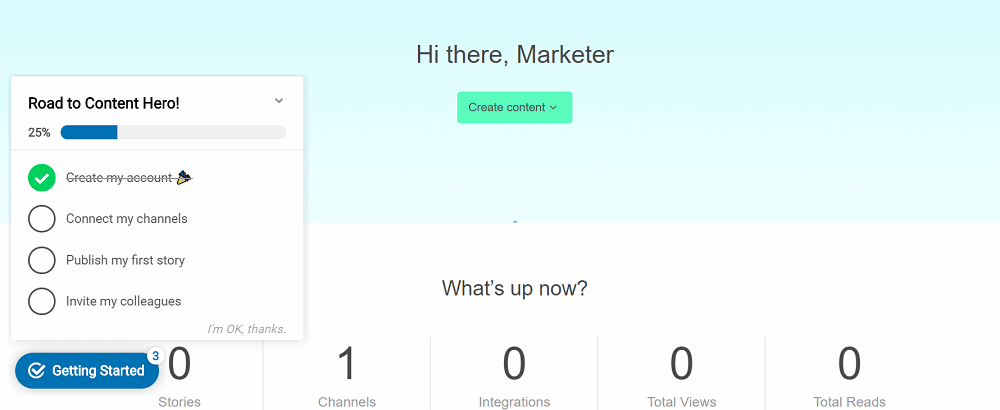 StoryChief User Onboarding Example