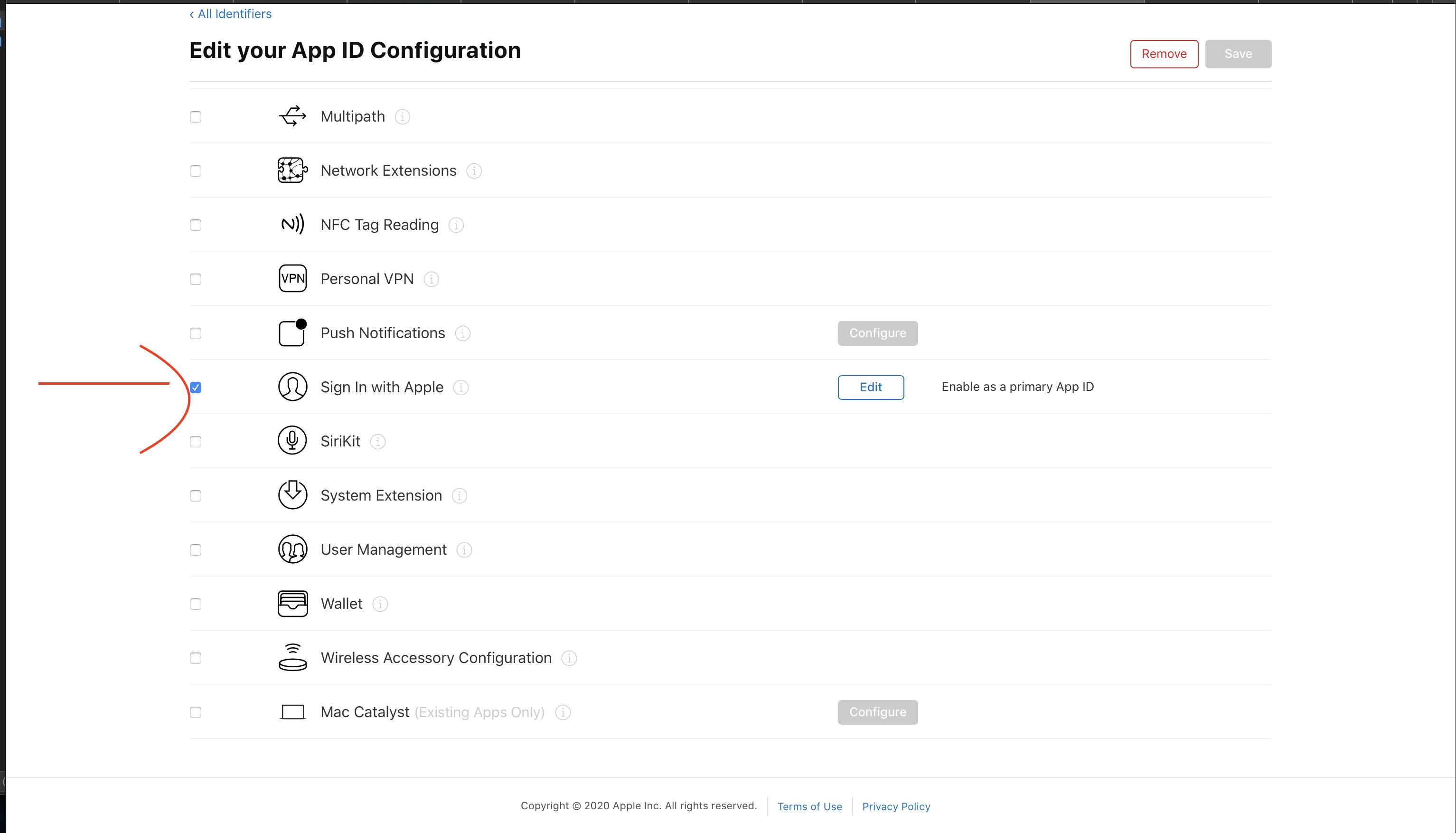 Edit App Configuration