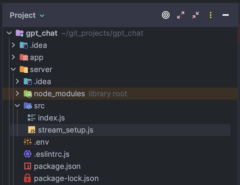 IntelliJ file structure