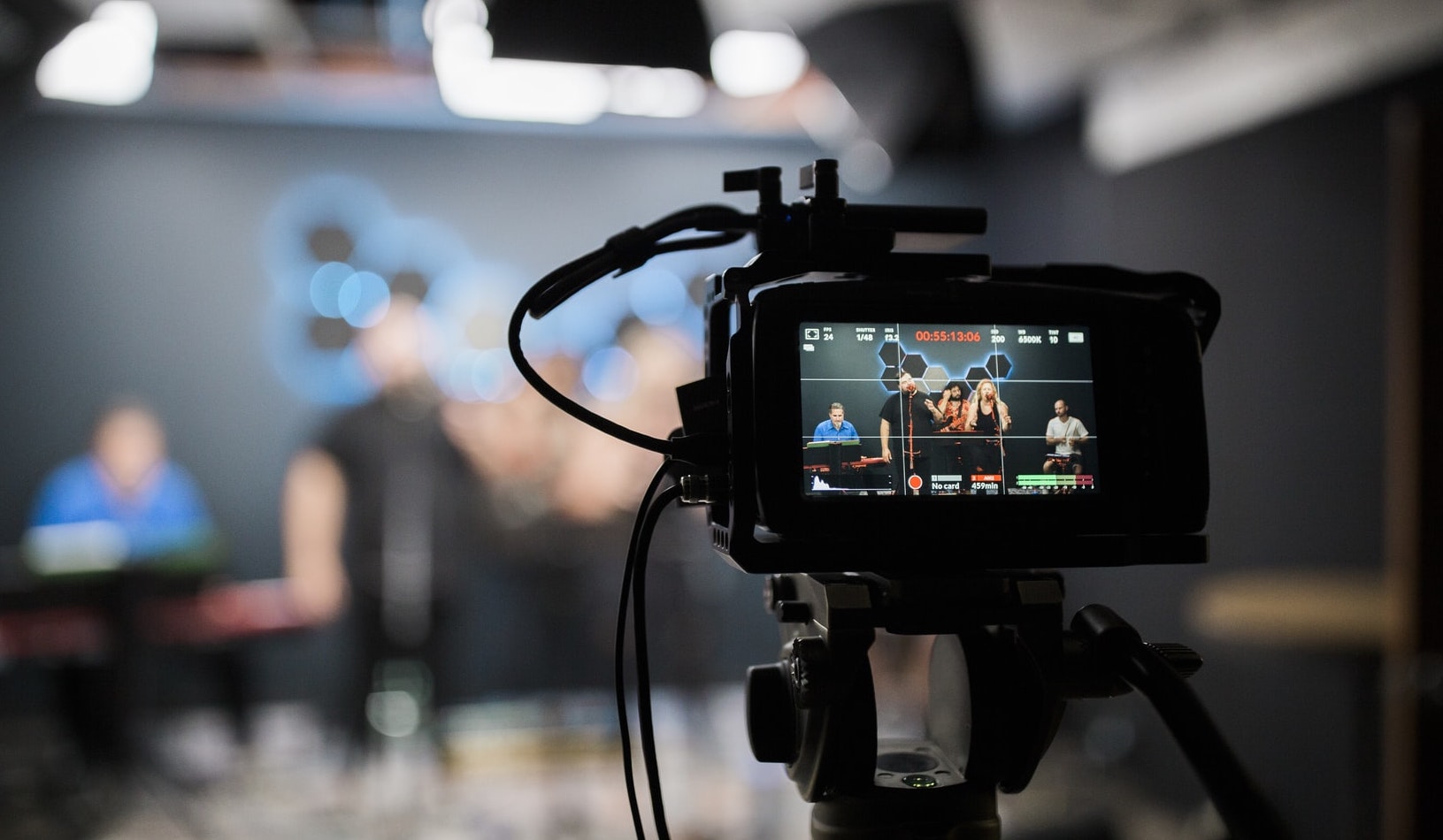 live streaming camera and capture device set up in a studio