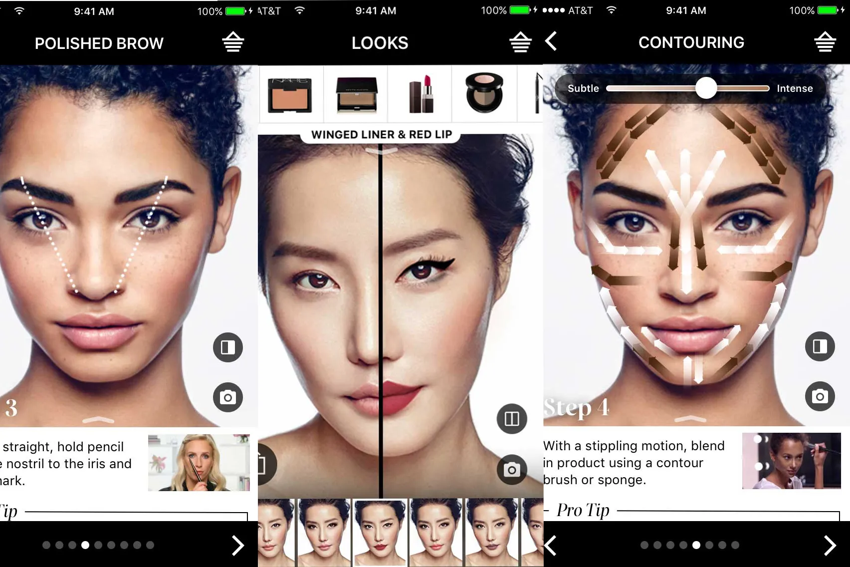 A snapshot of users trying Sephora products on Virtual Artist