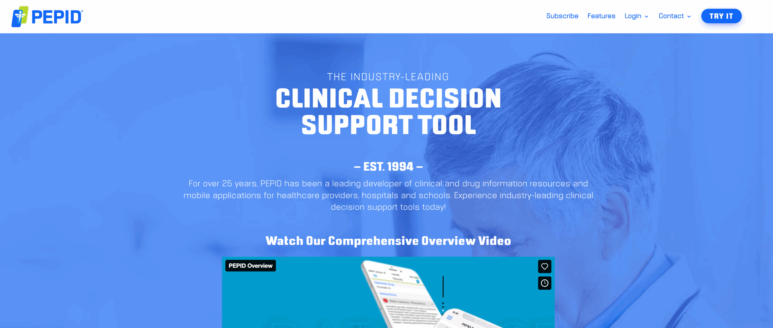 PEPID landing page