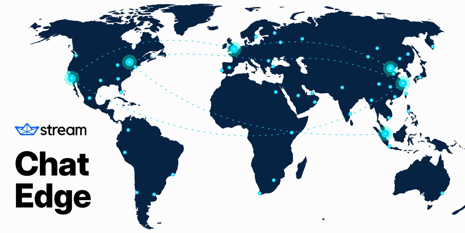 world map visualizing stream chat's new globally available edge infrastructure