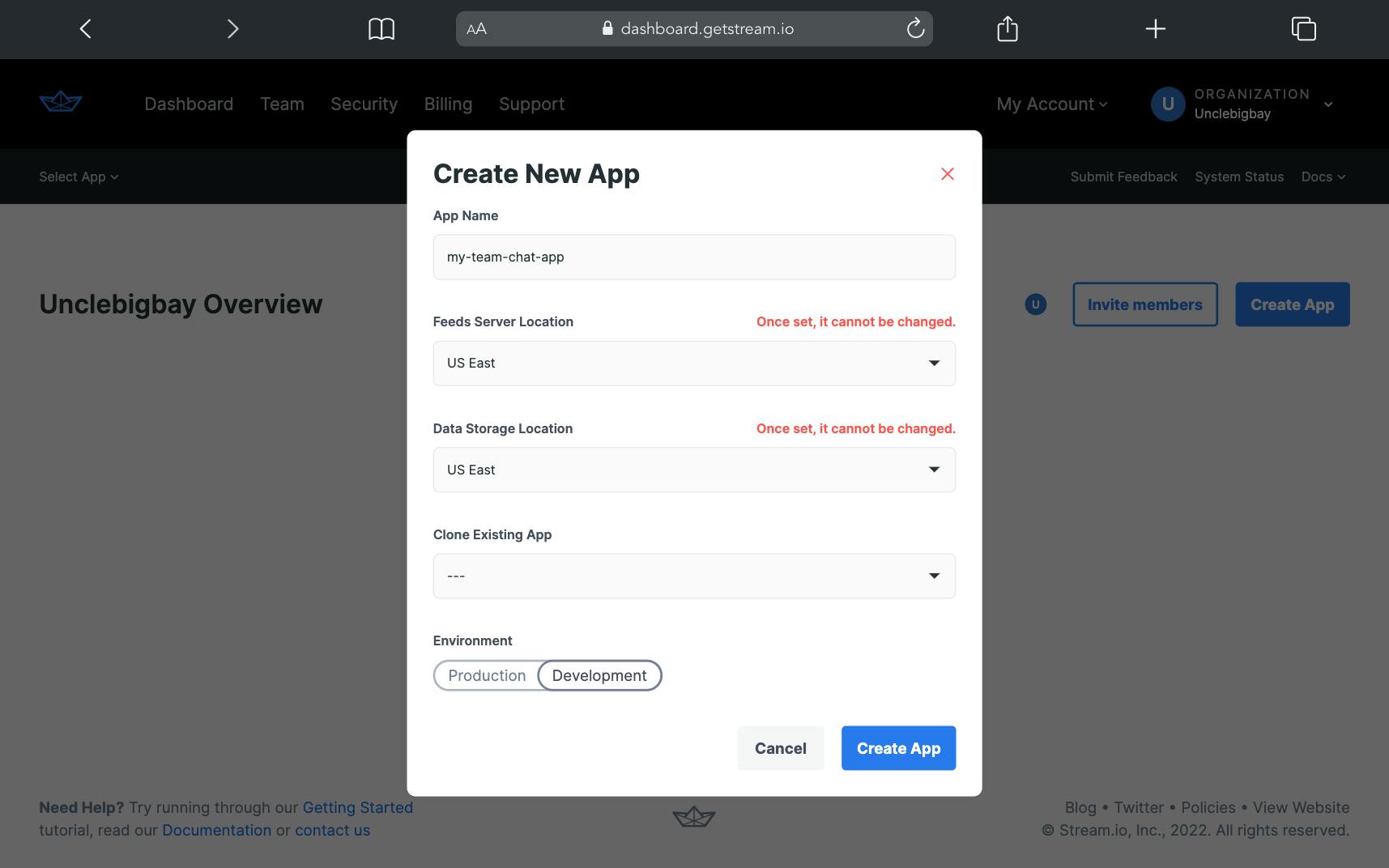 Create New App