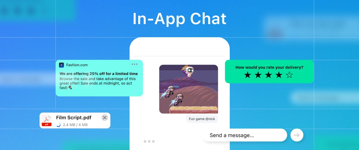 Screenshot of in-app chat example