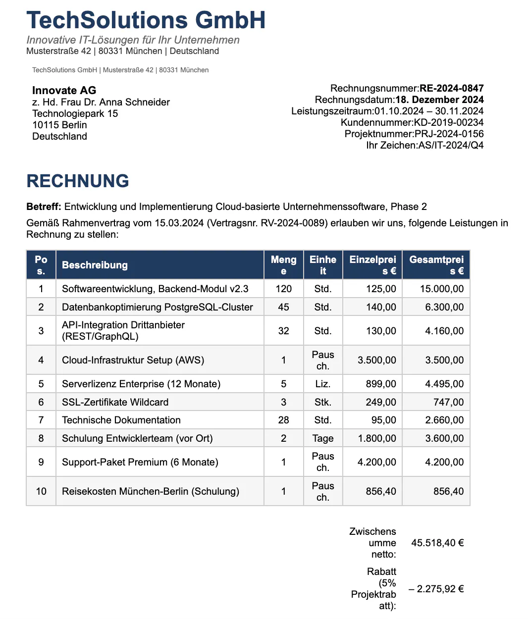 German invoice