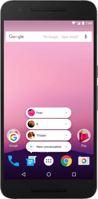 Android shortcuts mobile example