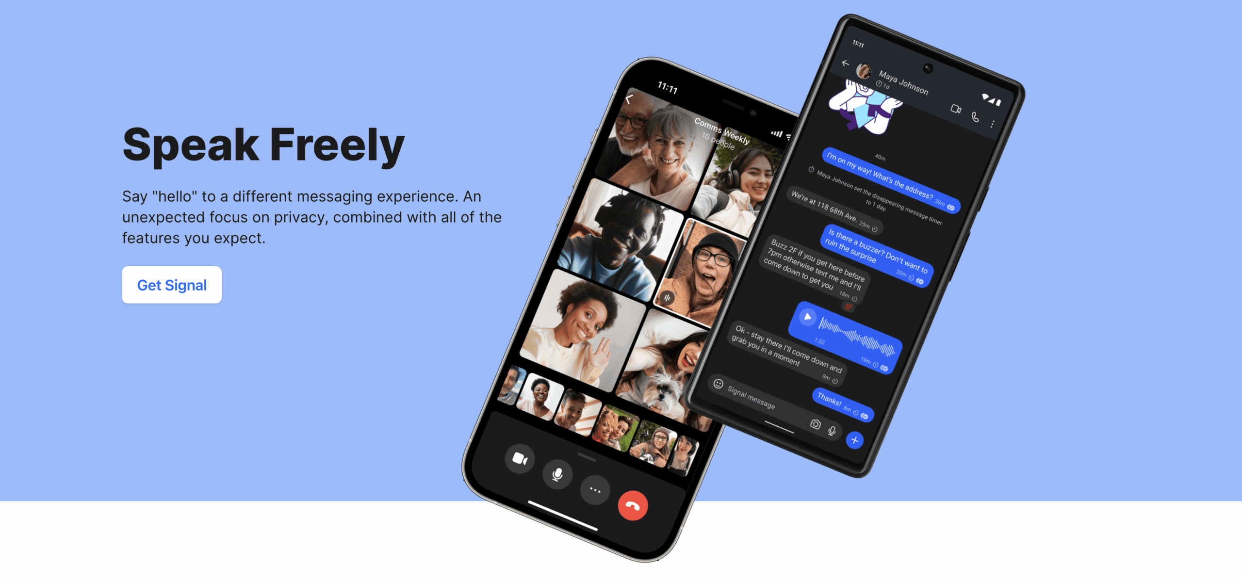 Signal landing page