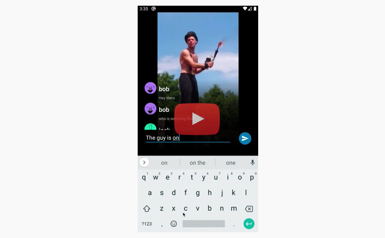 Sample Live Streaming Android App Video with Chat Overlay Powered by Stream
