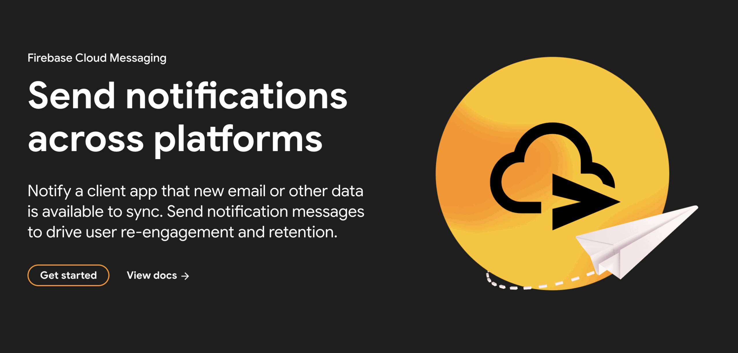 Firebase Cloud Messaging landing page