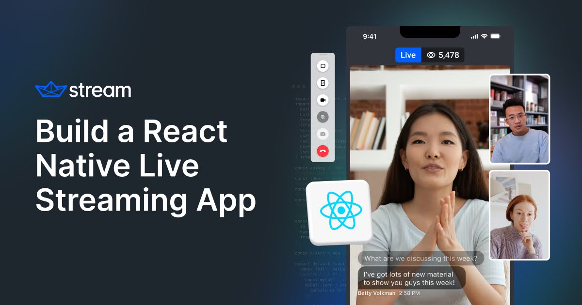 React Native livestreaming header
