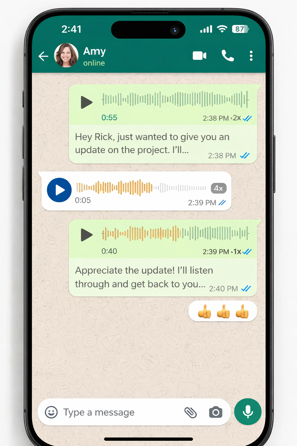 Rich Media & Voice as Asynchronous Depth in WhatsApp