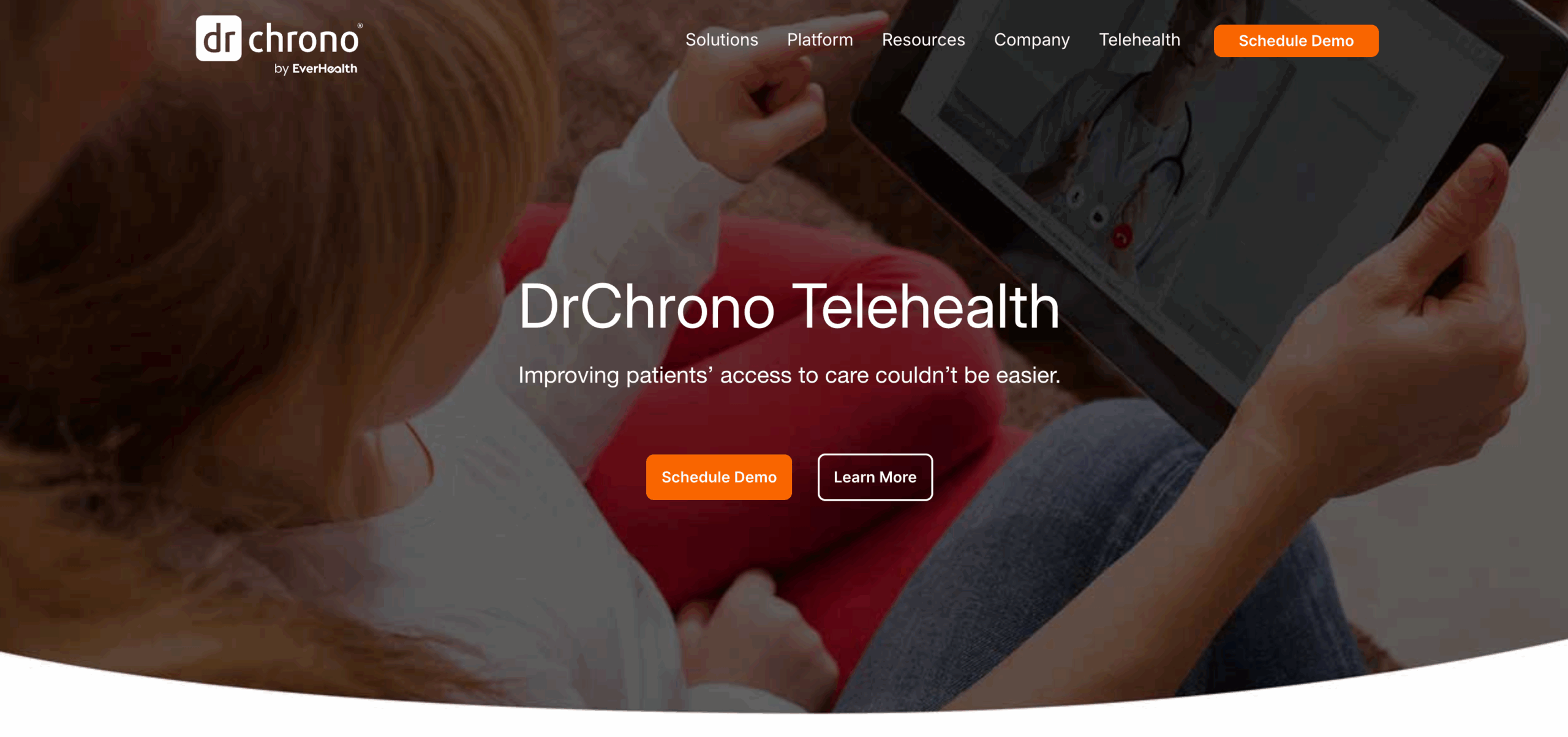 DrChrono Telehealth landing page