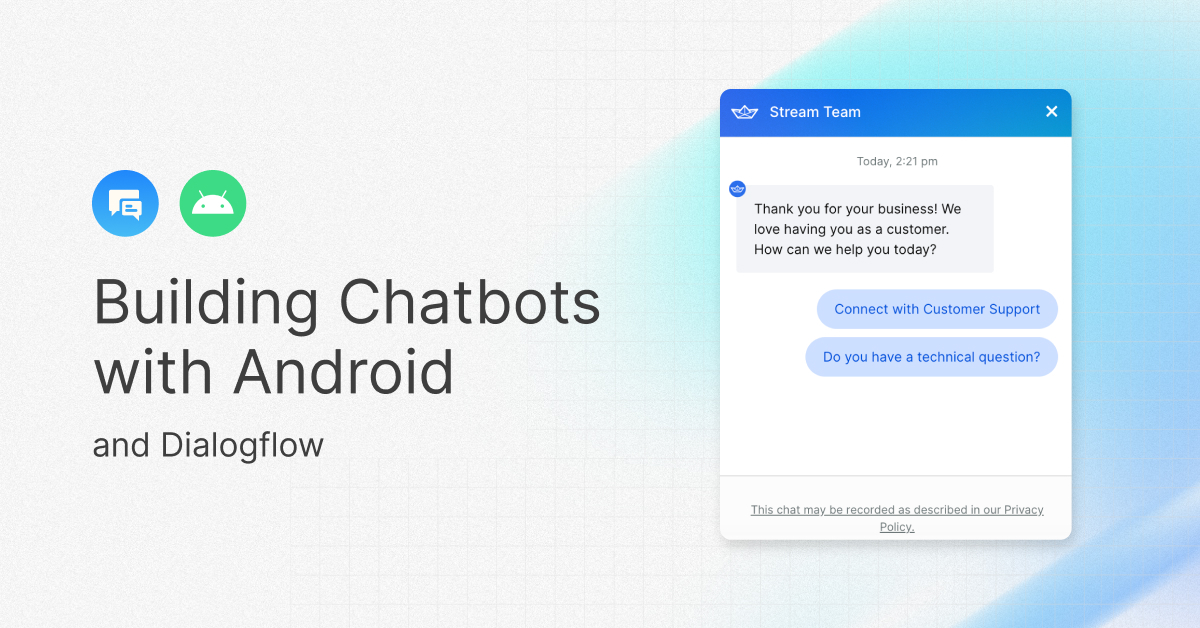A header image showing a chatbot UI