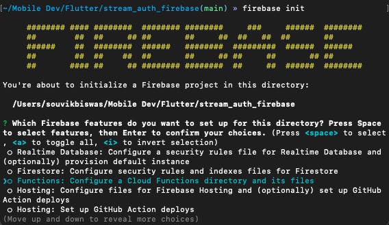 Initialize Firebase in your terminal