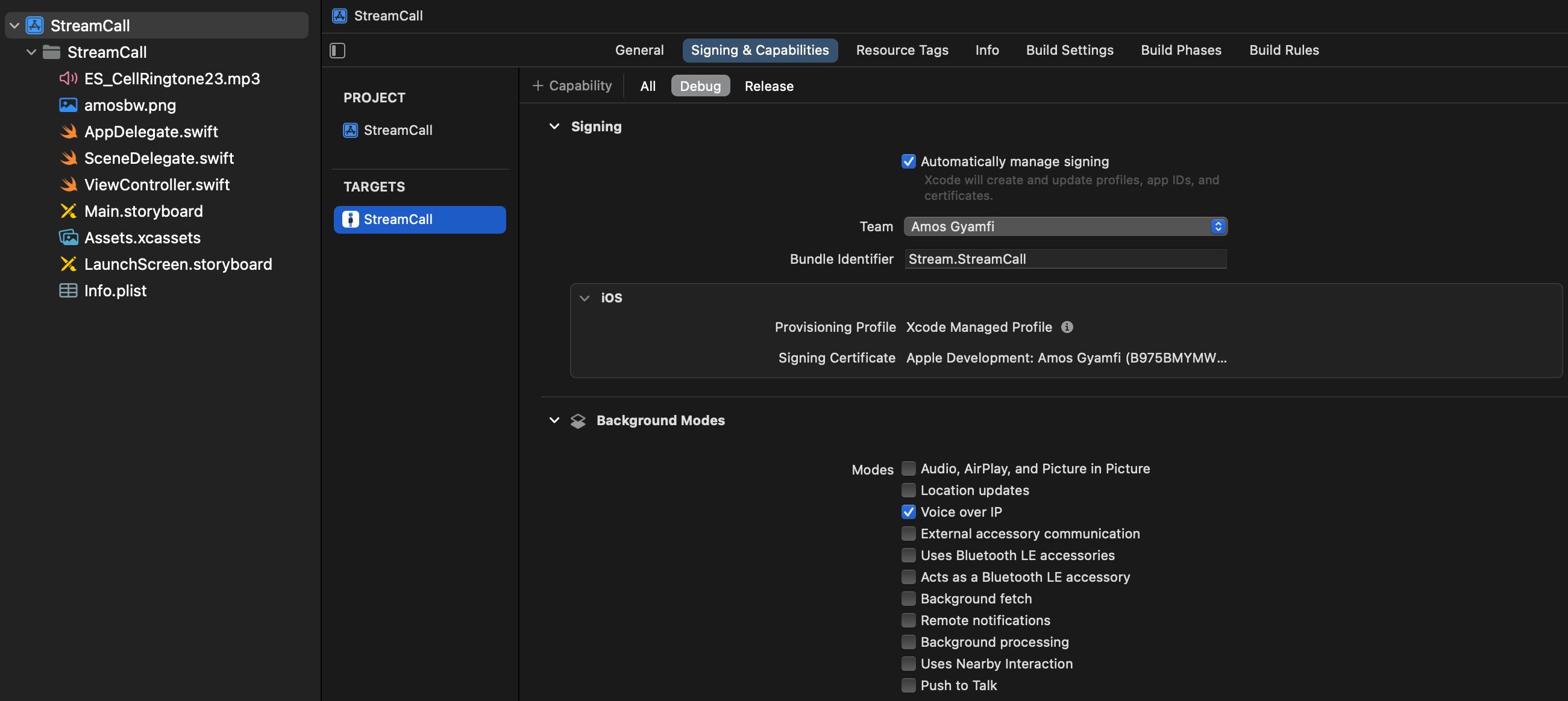 BAckground mode for calling: VoIP over IP