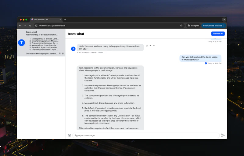 How to Add RAG-Based AI to Team Chat With Stream