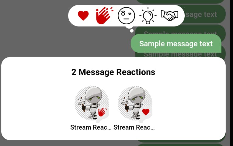Custom reactions in Stream's Android UI components