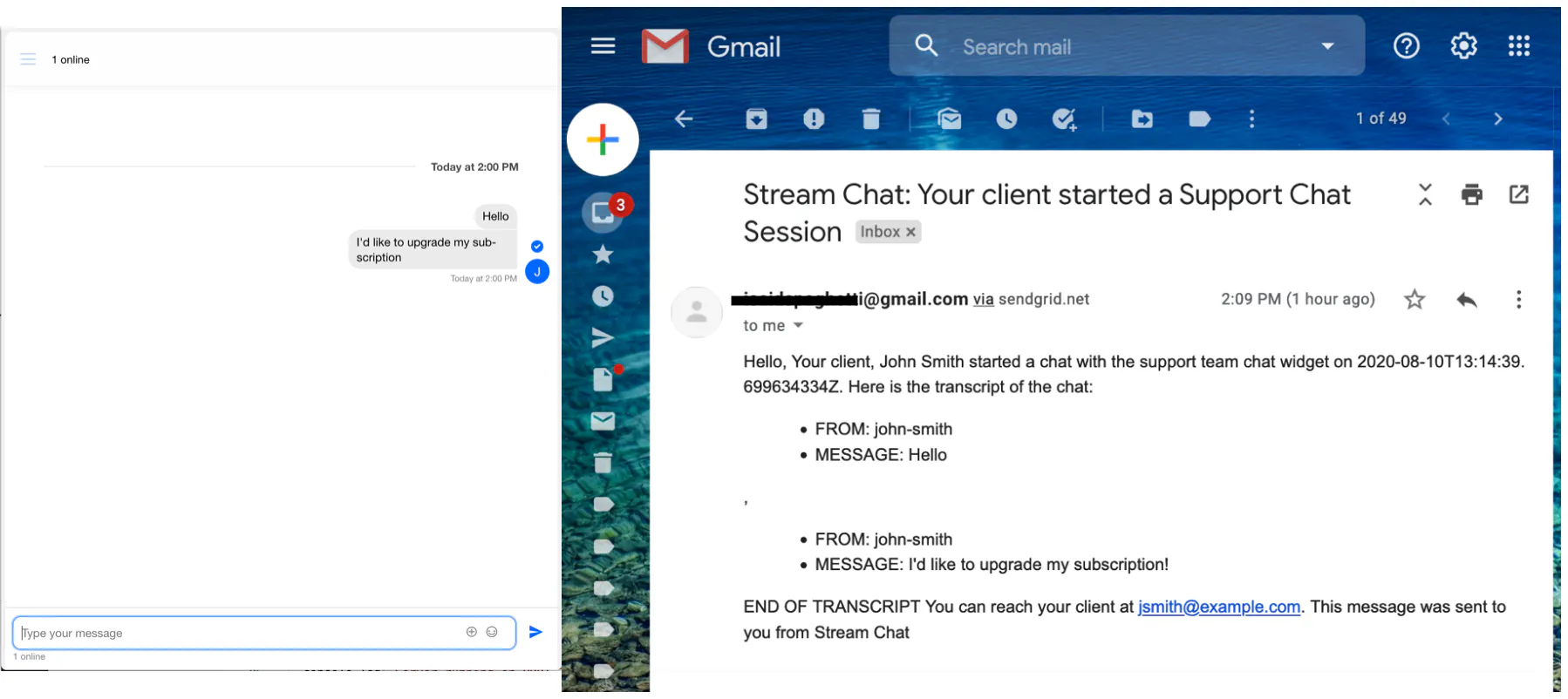 Save And Send Chat Transcripts With SendGrid