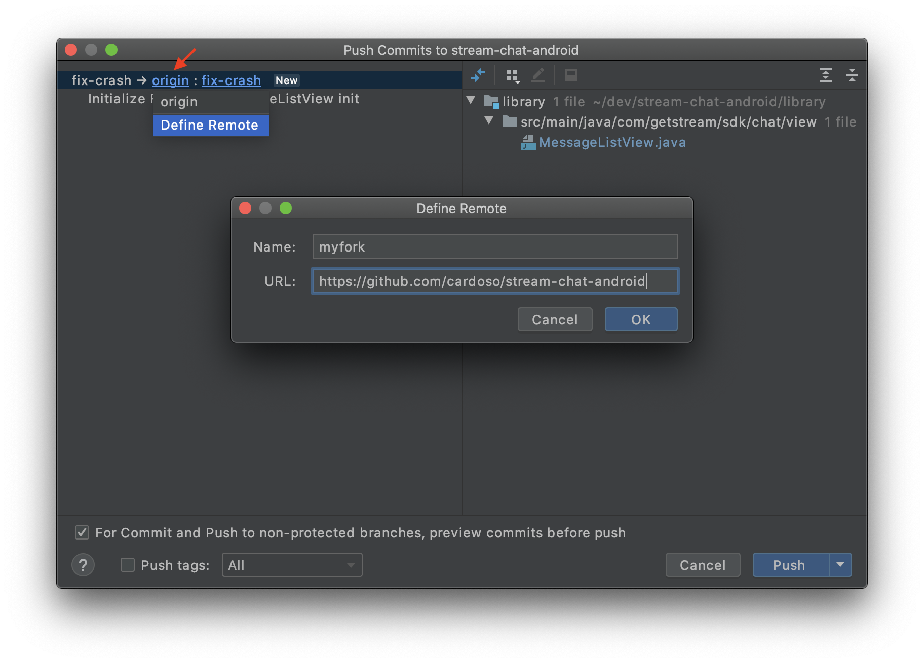 how to pull from github android studio