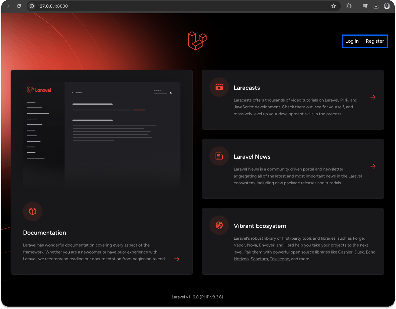 An image showing how to login and register