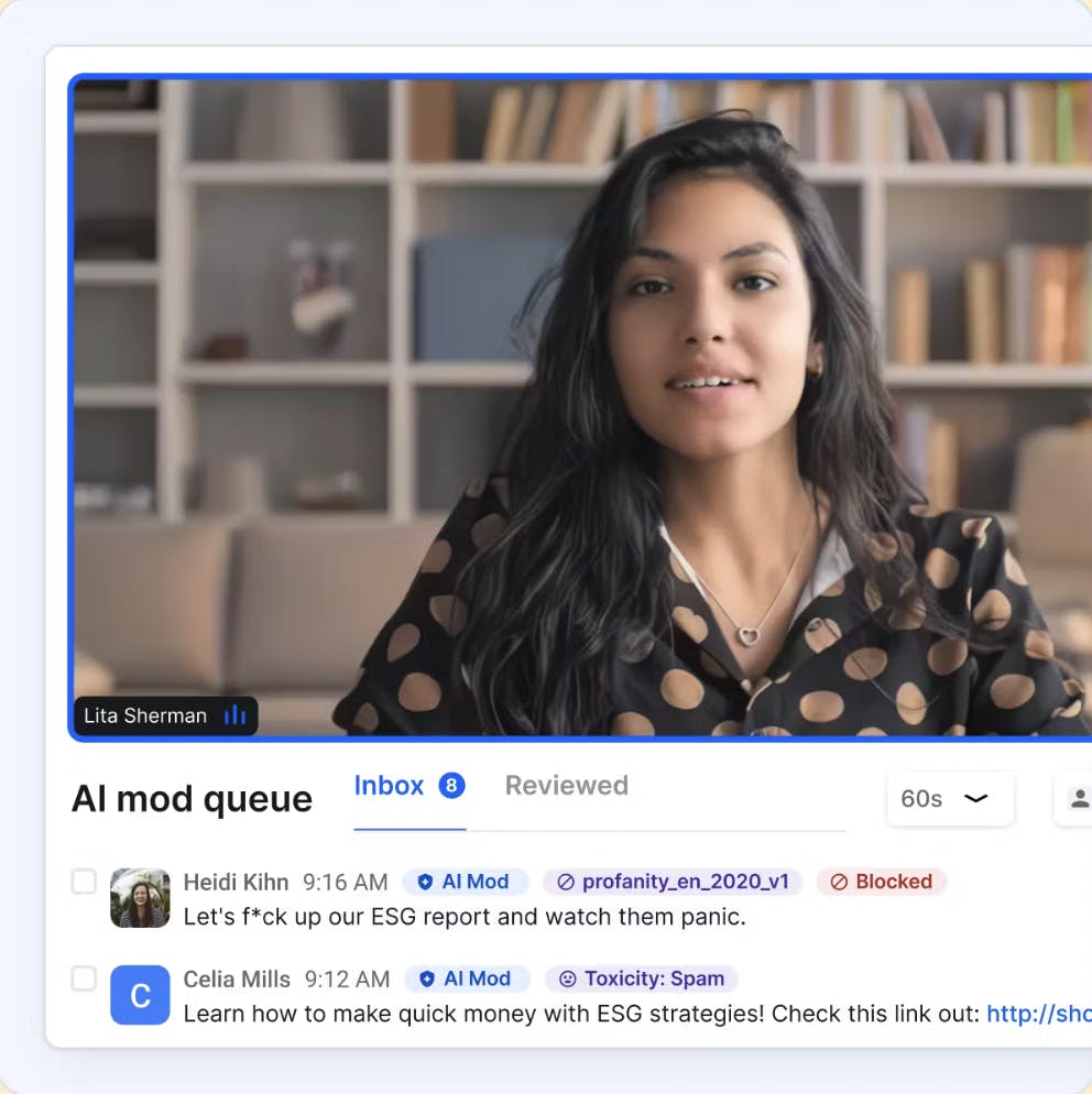 An example image of a user blocked on a live chat