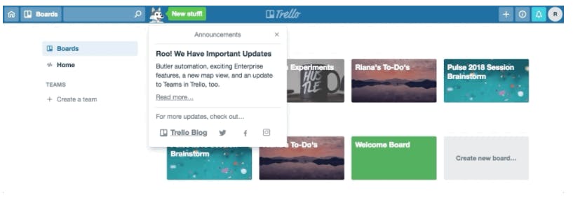 In-App Messaging Trello Example