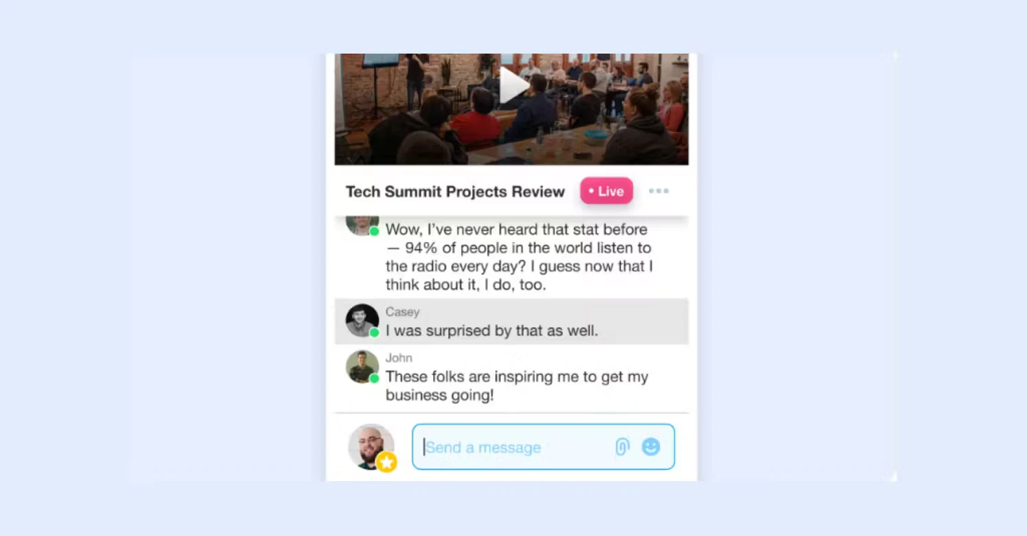 Livestream chat example