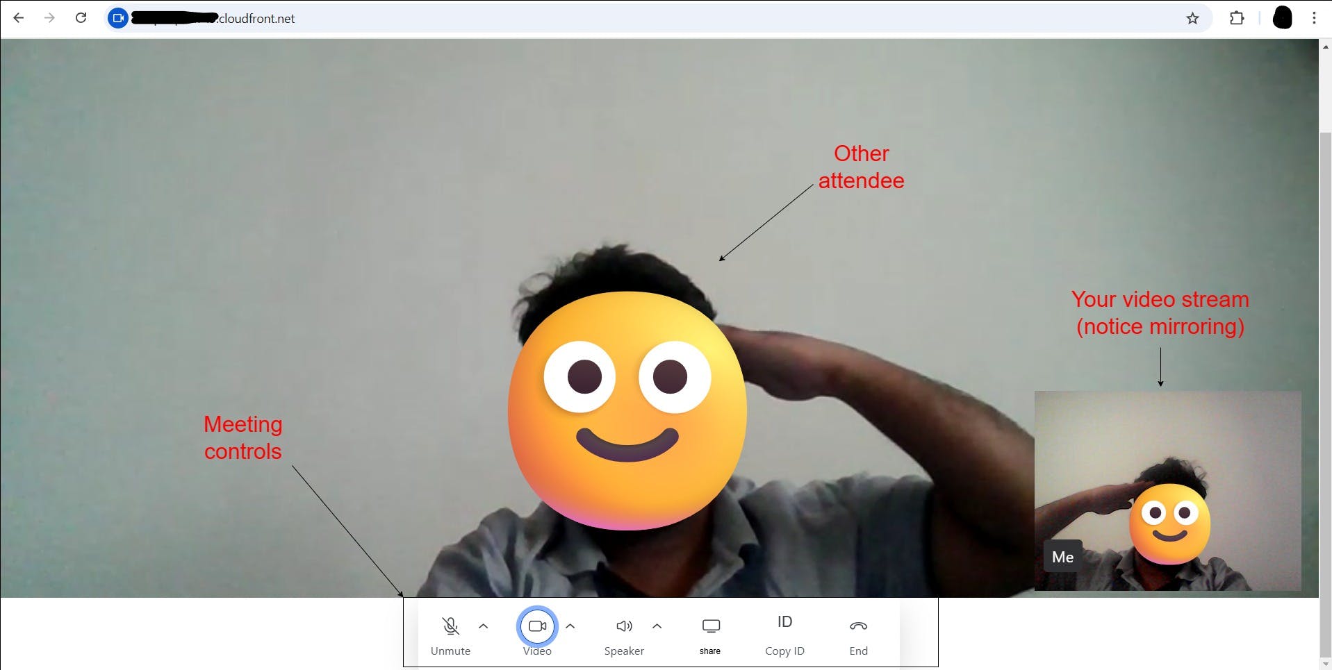 Meeting interface joined from different machines