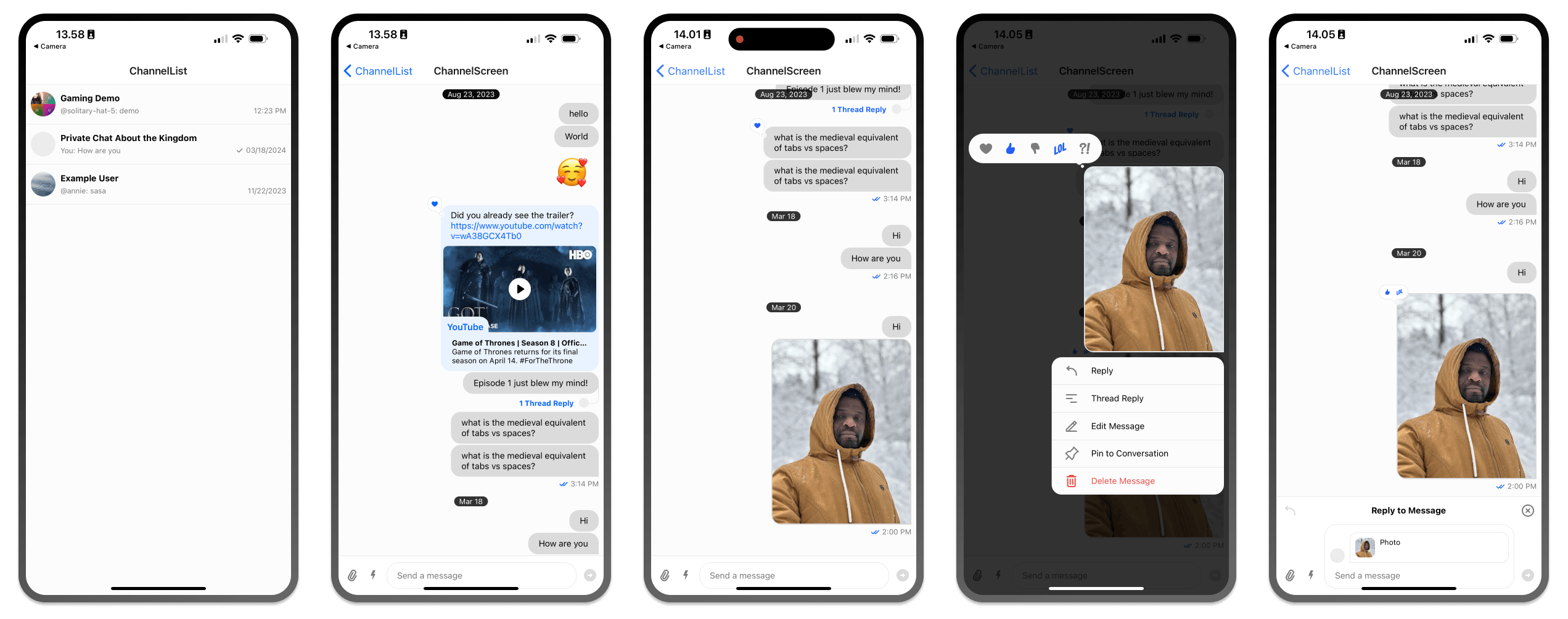 iOS version of the messagingapp