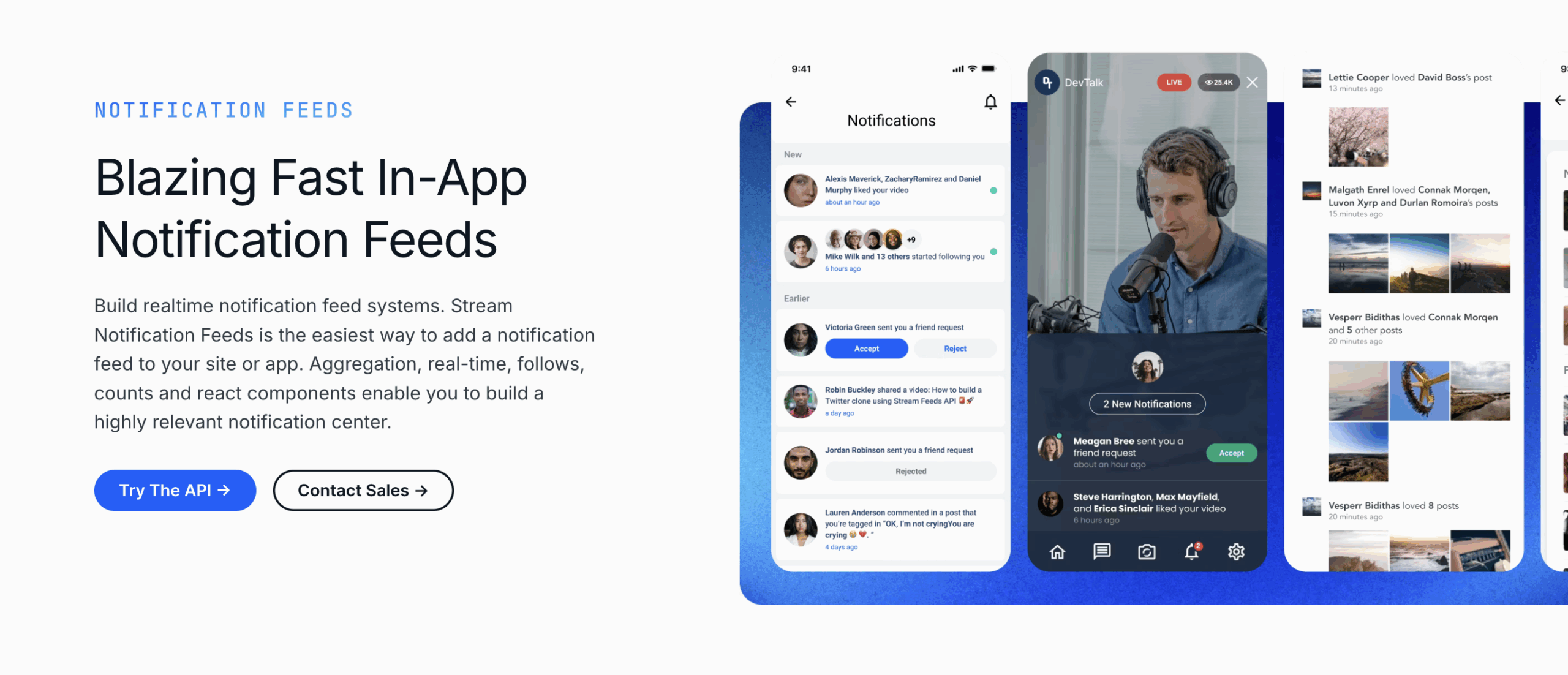Stream Notification API landing page
