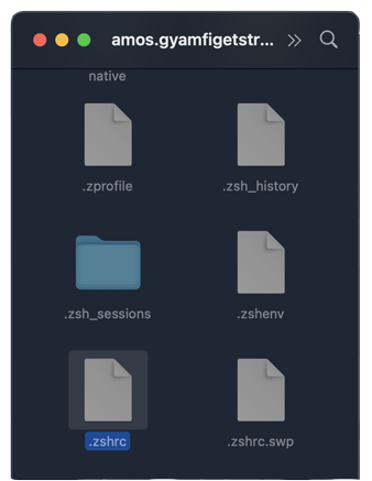 .zshrc file on macOS