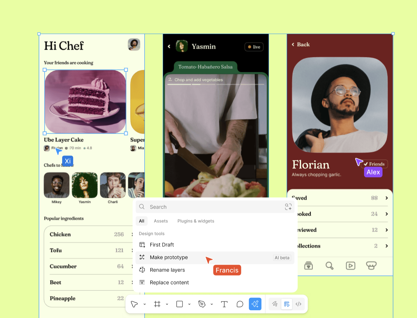 Figma's multiplayer cursors track where teammates are working 