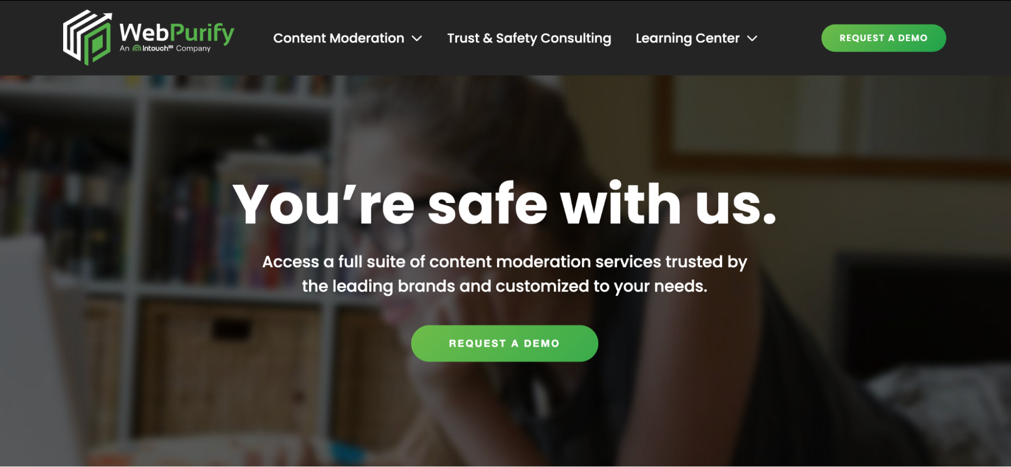 WebPurify website landing page