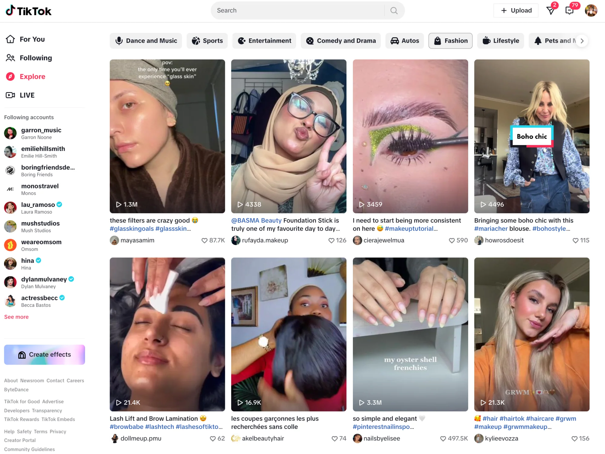 TikTok interface displaying personalized videos for continuous viewing