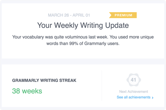 Grammarly User Onboarding Example
