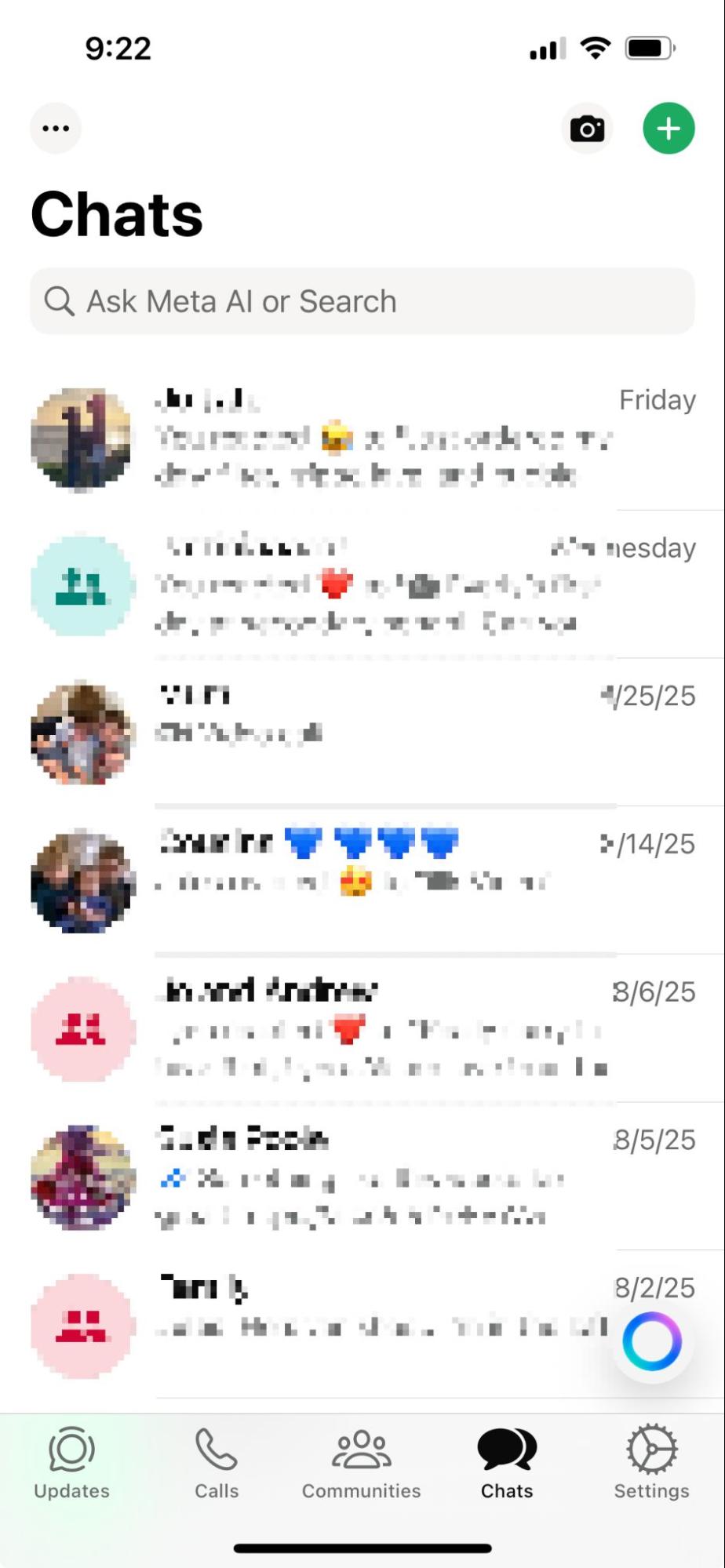 Screenshot of WhatsApp Call homepage