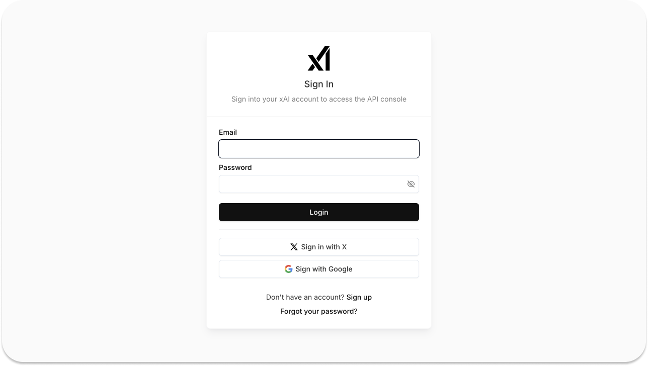 xAI account creation