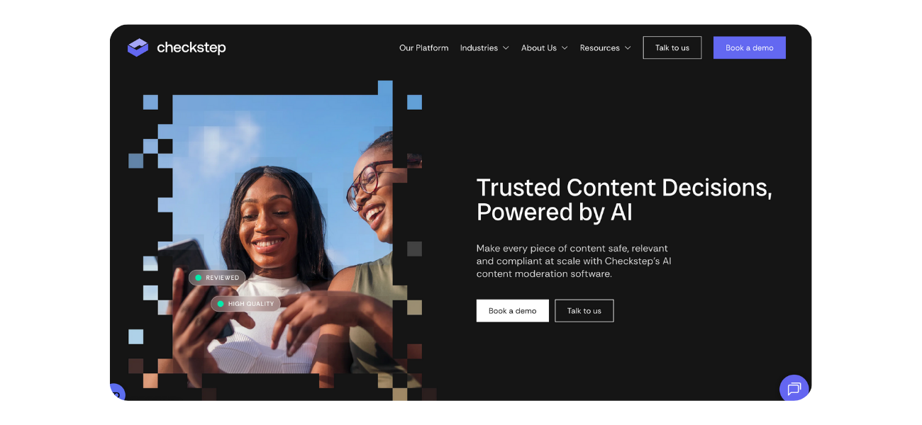 Checkstep landing page 