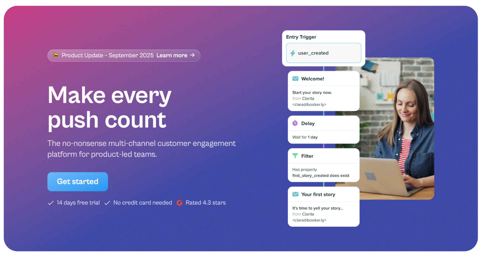 Vero notification tool landing page