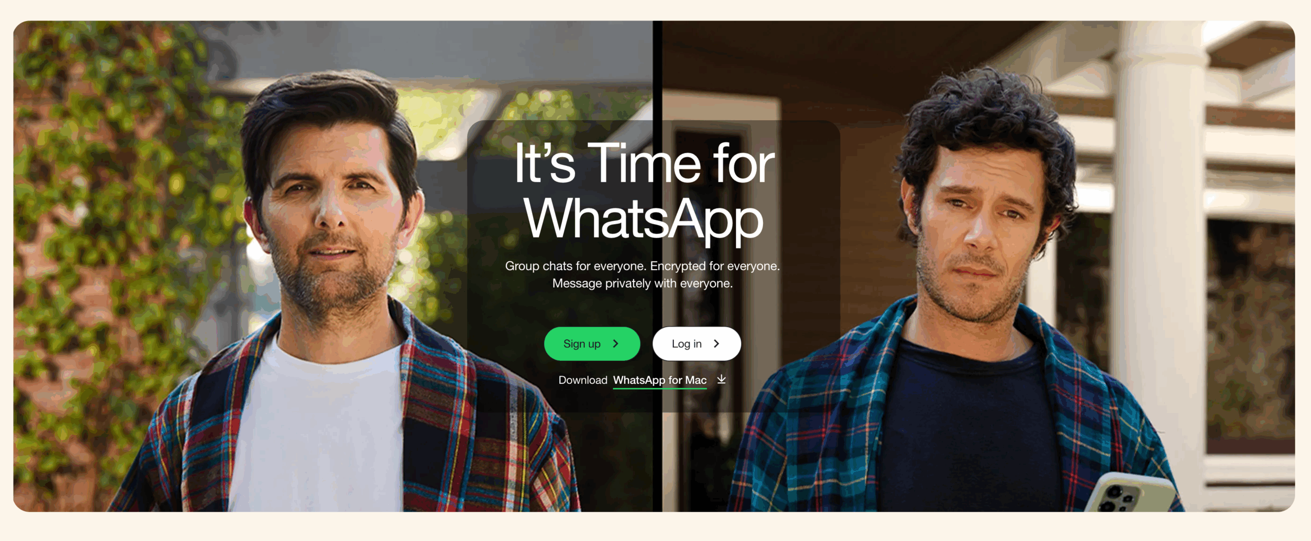WhatsApp landing page