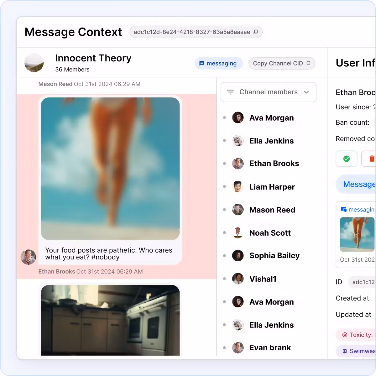 An example of inappropriate chat content