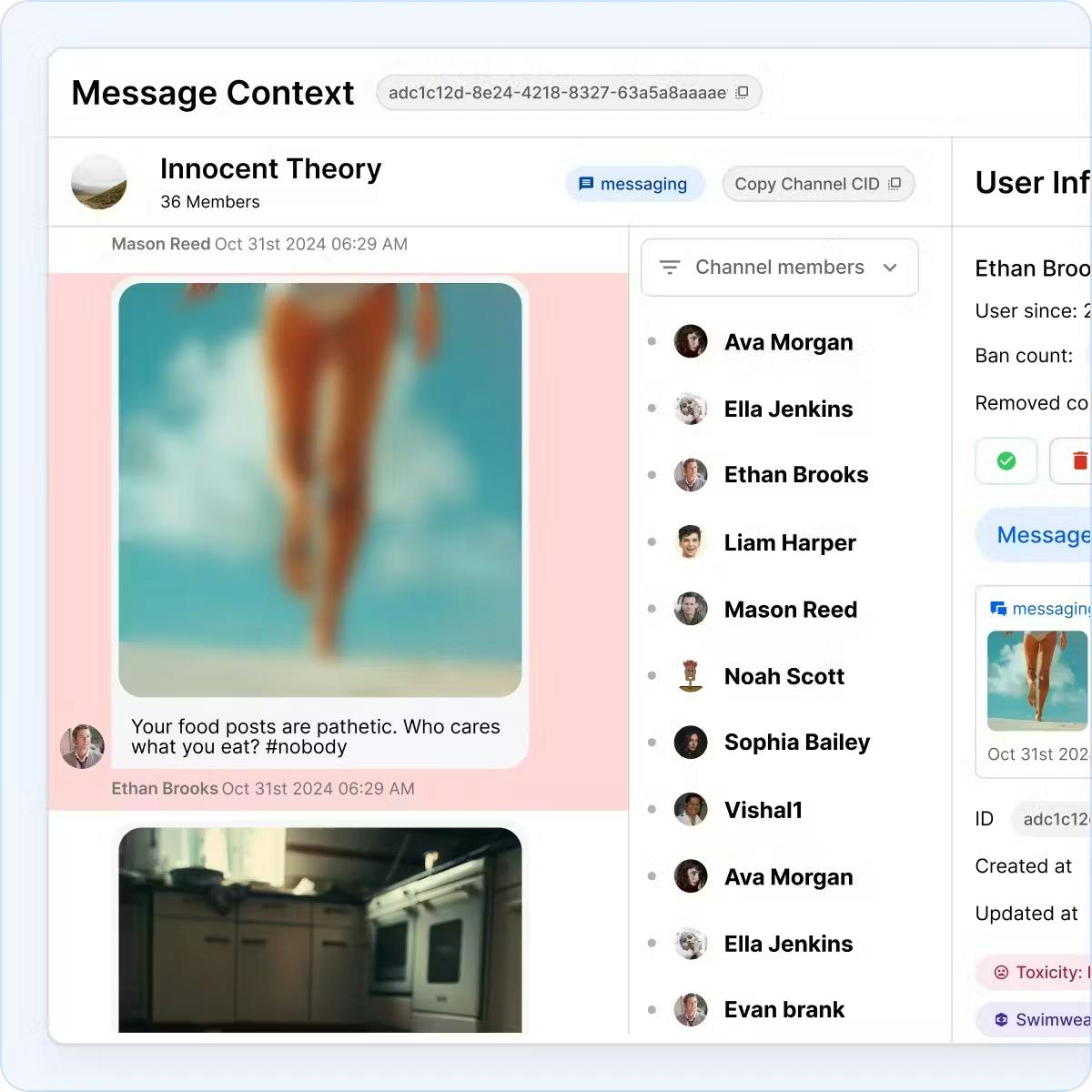 An example of inappropriate chat content