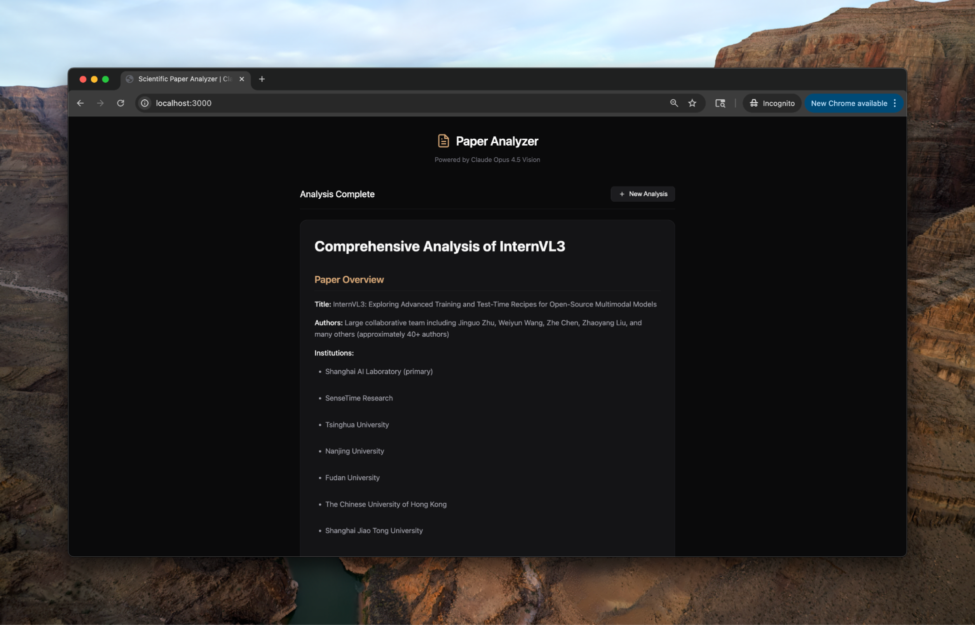 Paper Analyzer comprehensive analysis of internVL3