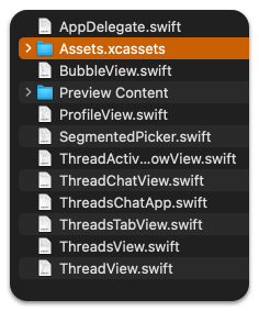 Assets in Finder