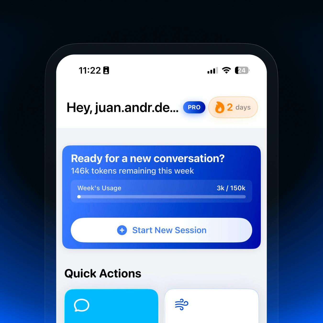 Start a new conversation on Amy AI