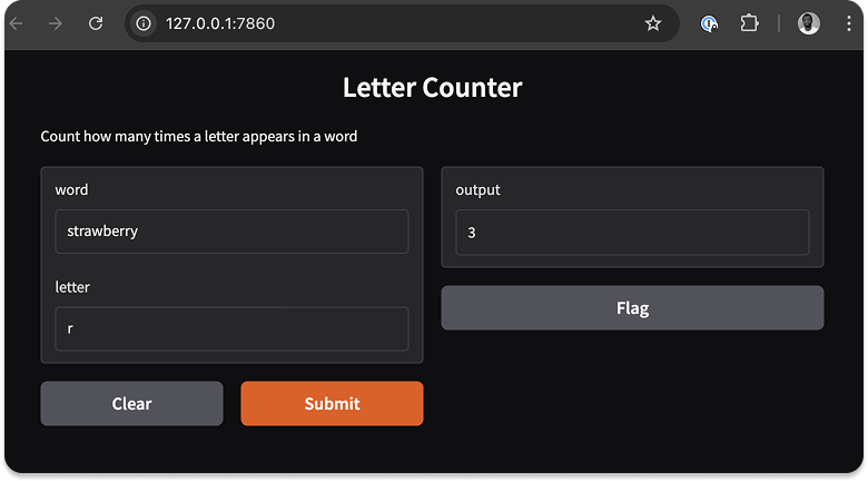 Letter counter Gradio app