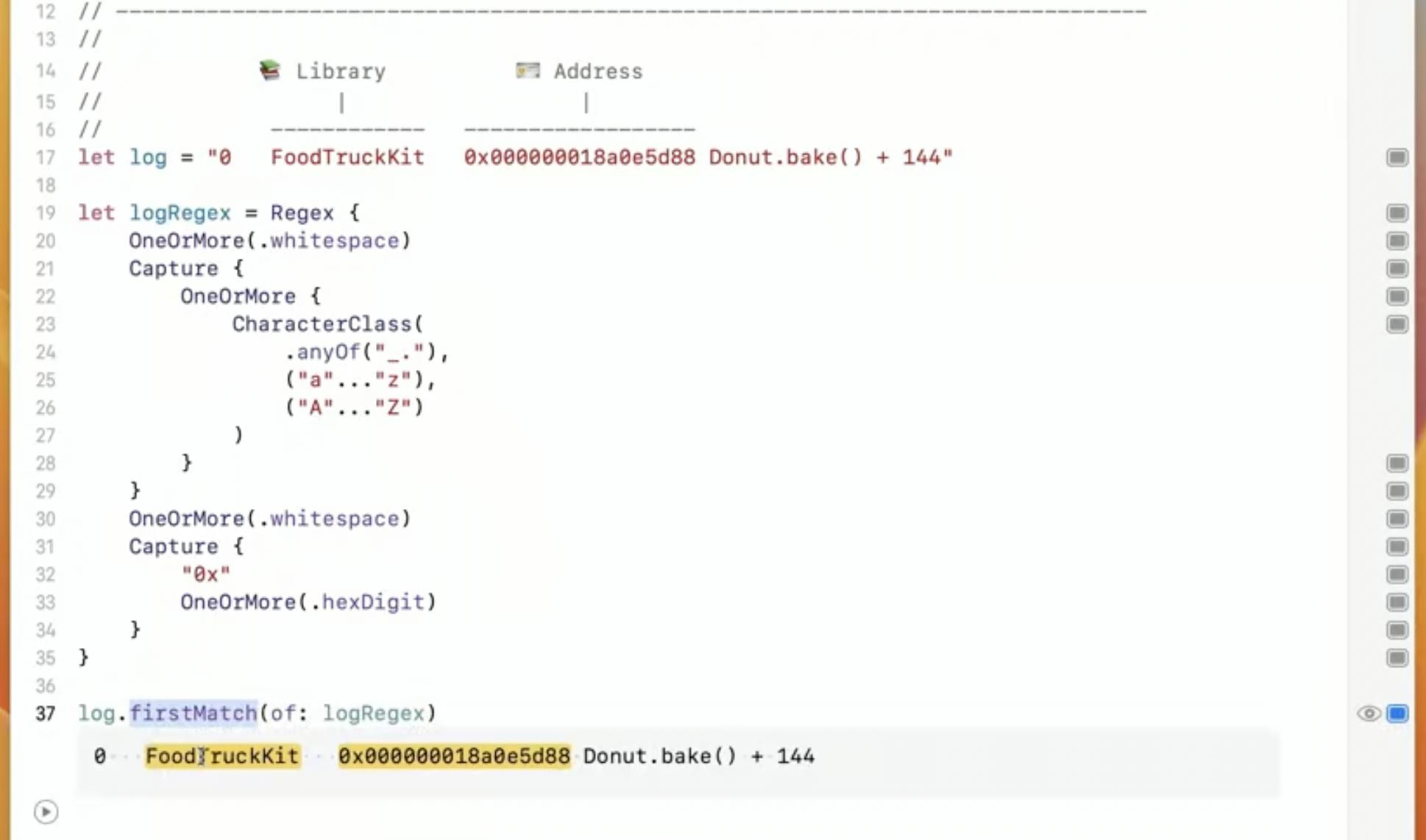 REgular Expression Builder example