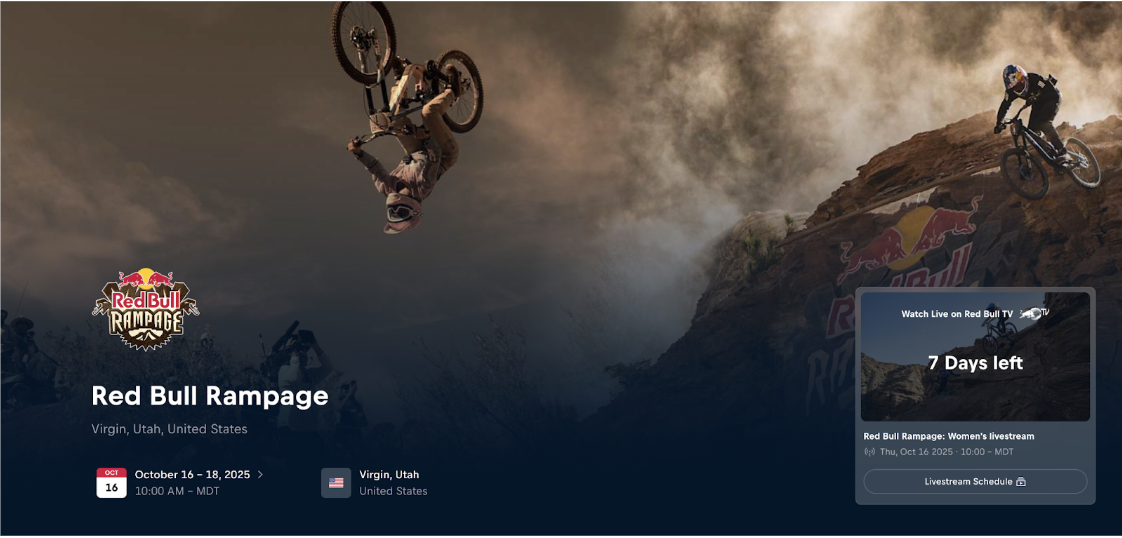 Red Bull Rampage event sign up